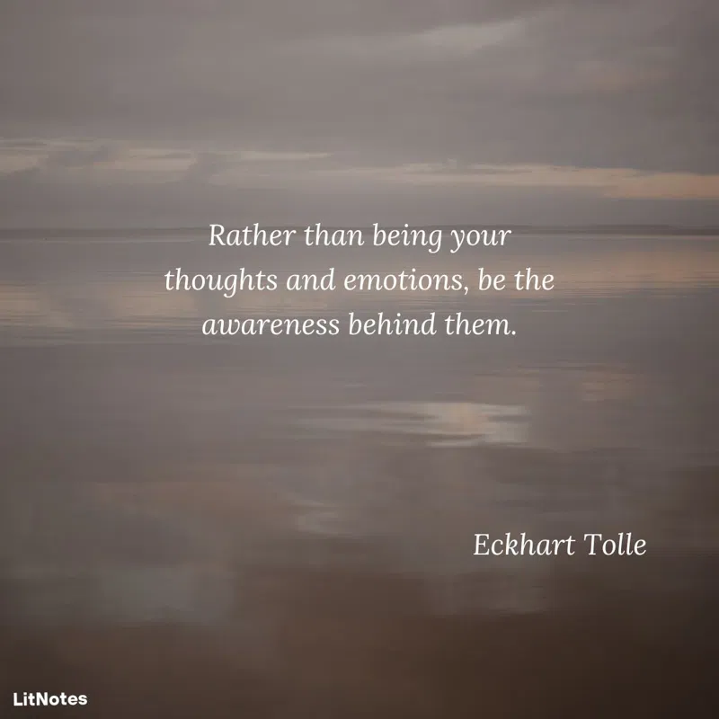 Rather than being your thoughts and emotions, be the awareness behind them.